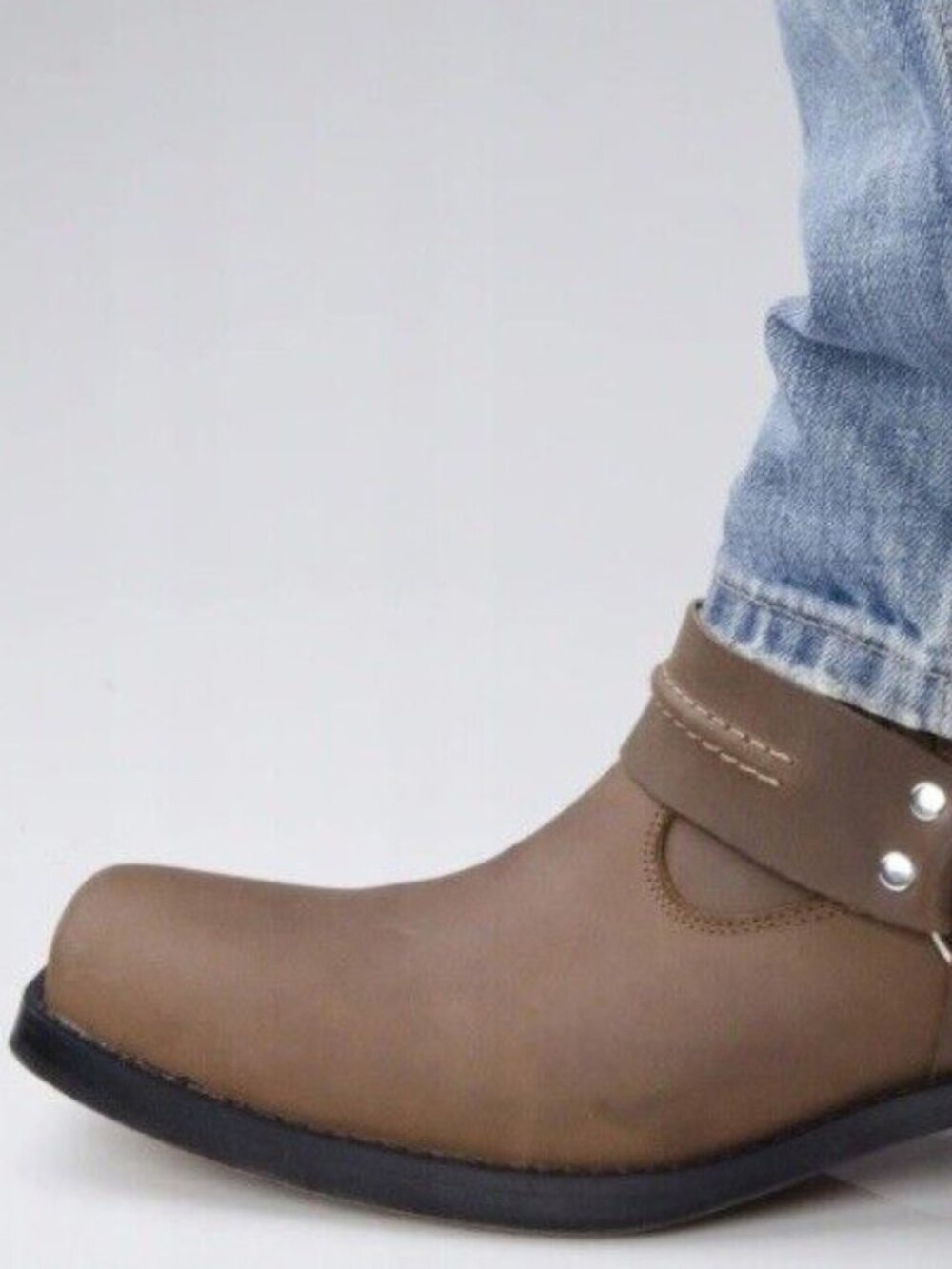 Men’s Genuine Leather Cowboy / Western Ankle Boots — New Without Box